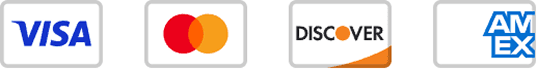 Accepted payment methods: Visa, Mastercard, Discover, American Express